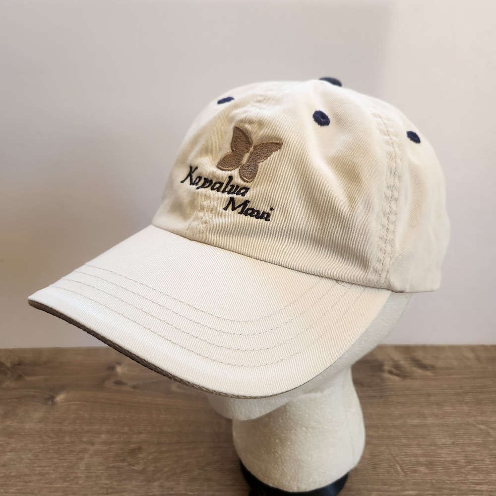 Kapalua Maui Golf Strapback Adjustable Tan Butterfly Imperial Baseball Hat Cap
